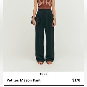 Reformation Petites Mason Pant Linen - Black 6p
